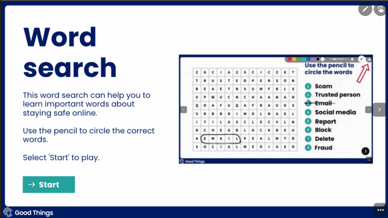 Word search game