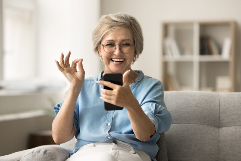 Woman using a smartphone