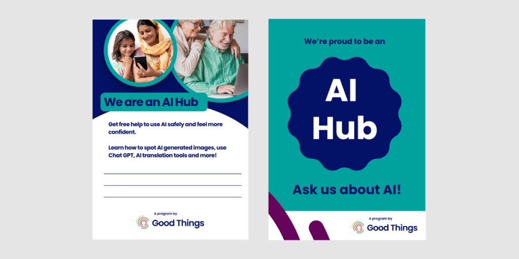 We are an AI Hub poster - two version pictured