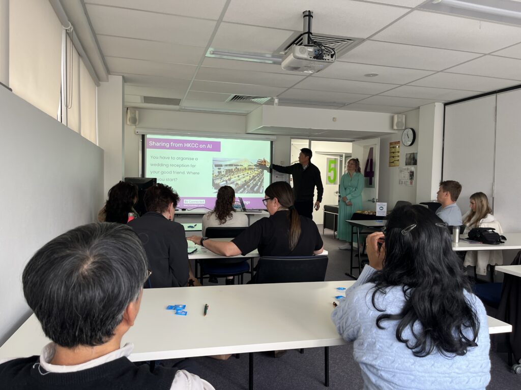 Digital Mentor presenting AI information at a meetup