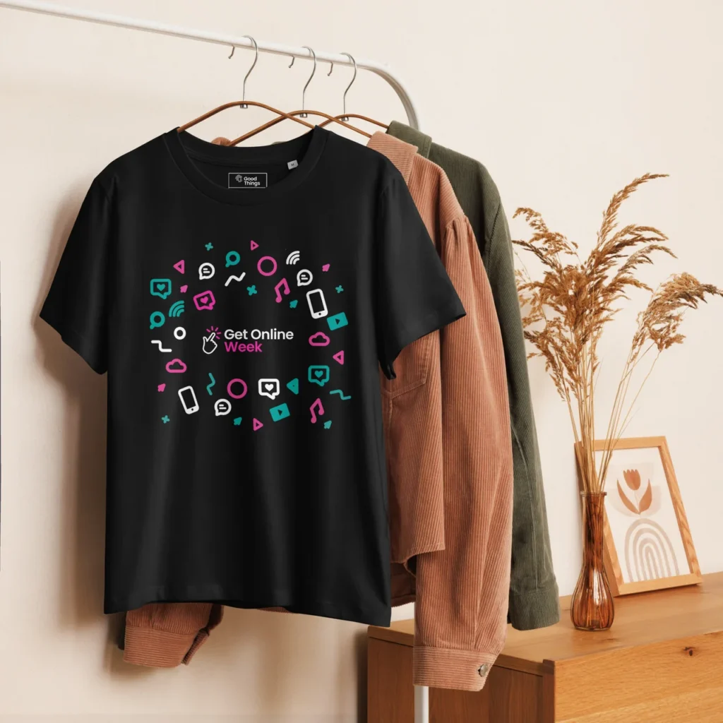 Get Online Week logo tee mock up