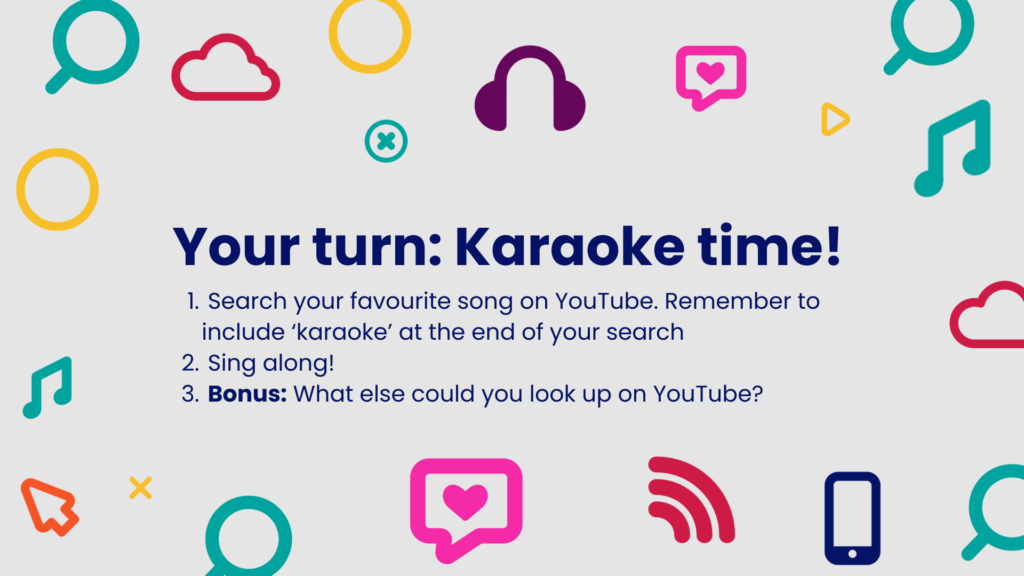 YouTube Karaoke your turn slide
