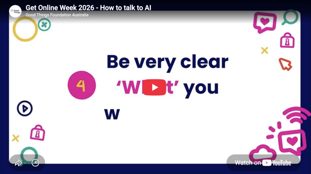 Screenshot of Get Online Week 2026 - How to talk to AI video
