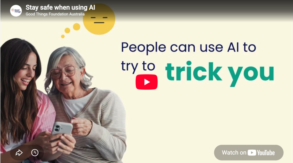Screenshot of Stay safe when using AI video